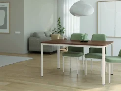 Mesa de Comedor Patas Marfil Fija de 160 cm metal-Melamina ONEA