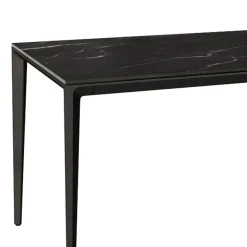 Mesa de Comedor Rectangular 160 cm Porcelánico y Metal Negro Cortés