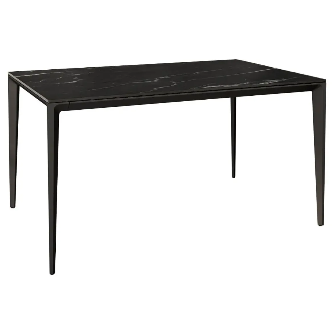 Mesa de Comedor Rectangular 160 cm Porcelánico y Metal Negro Cortés