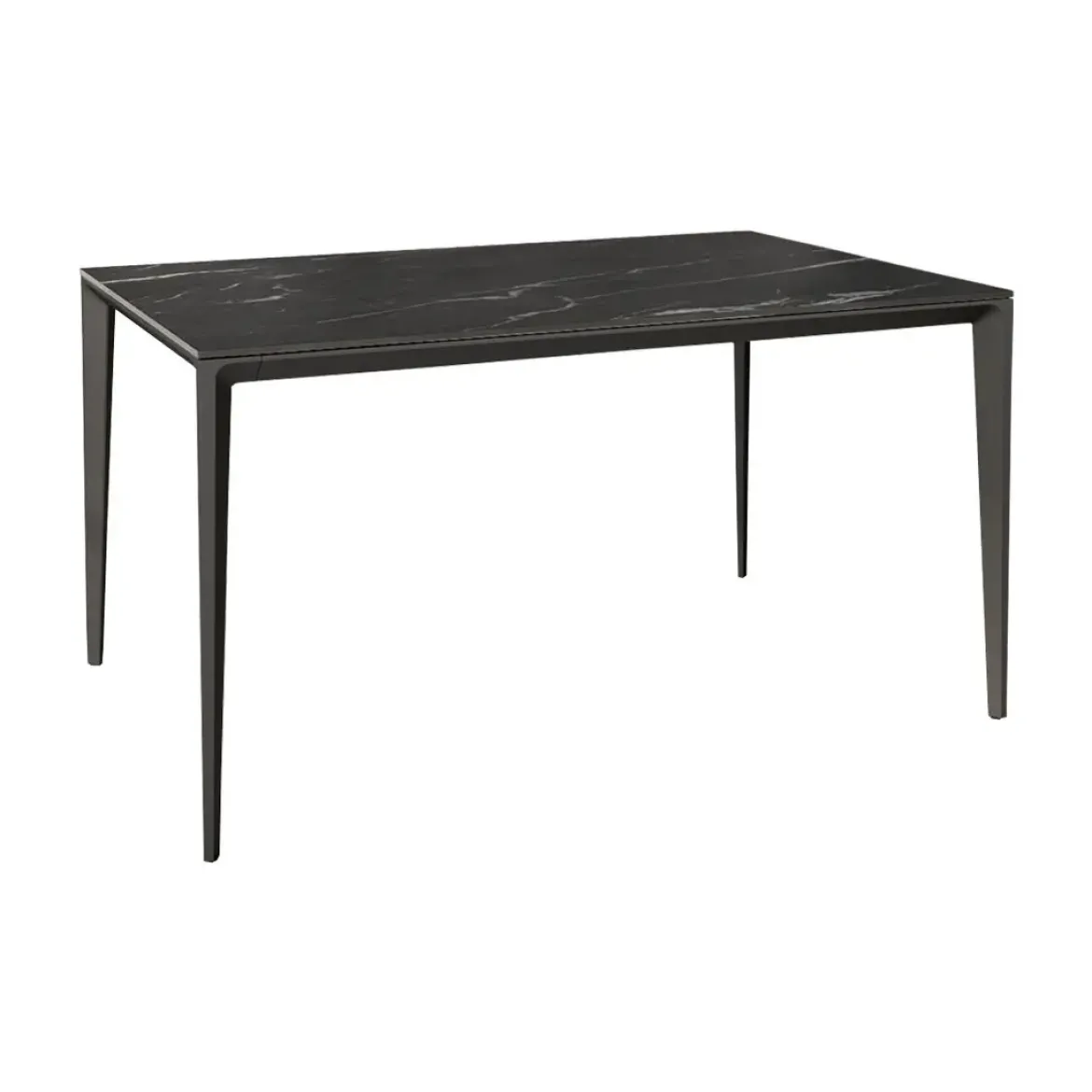 Mesa de Comedor Rectangular 140 cm Porcelánico y Metal Negro Cortés