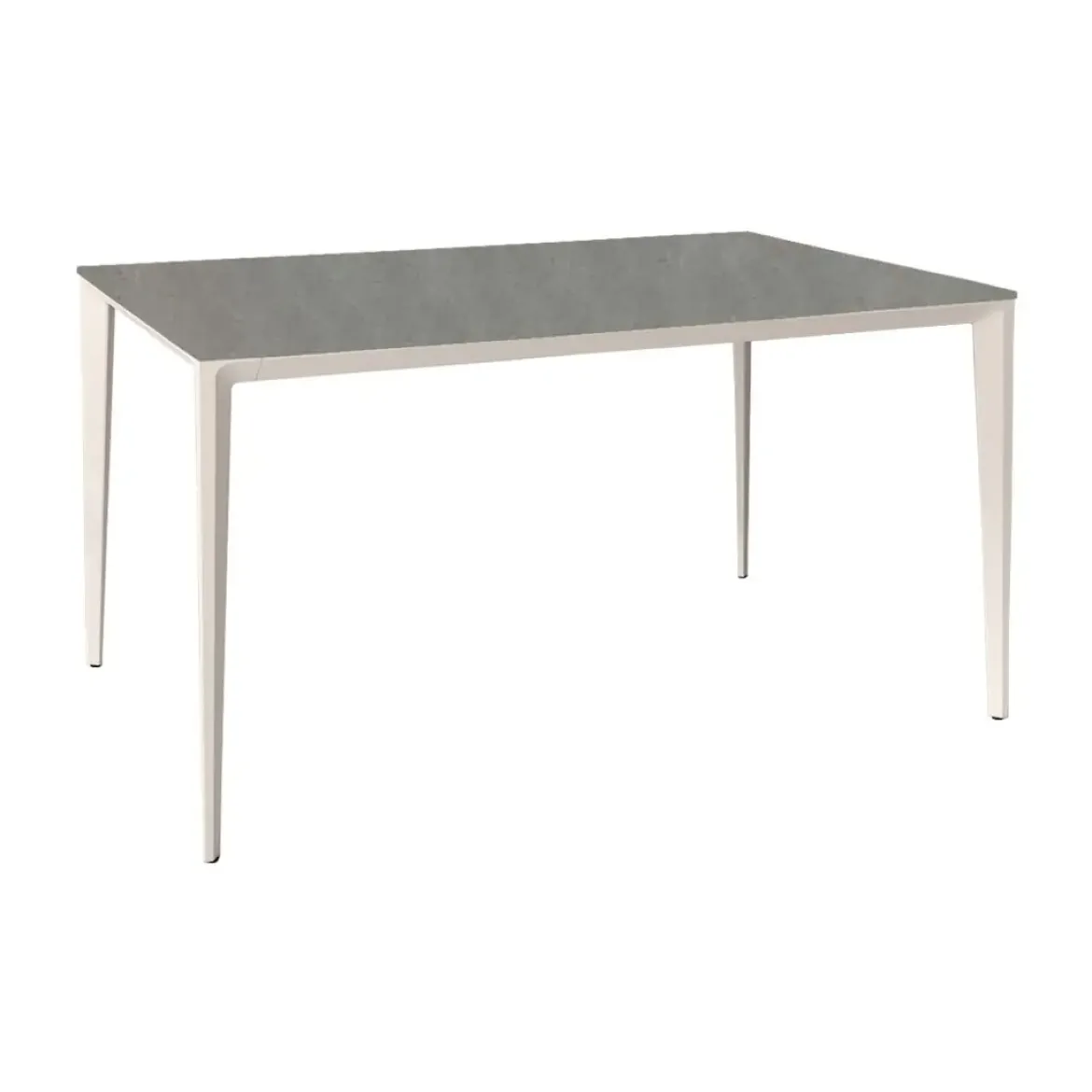 Mesa de Comedor Rectangular 160 cm Porcelánico y Metal Marfil Cortés