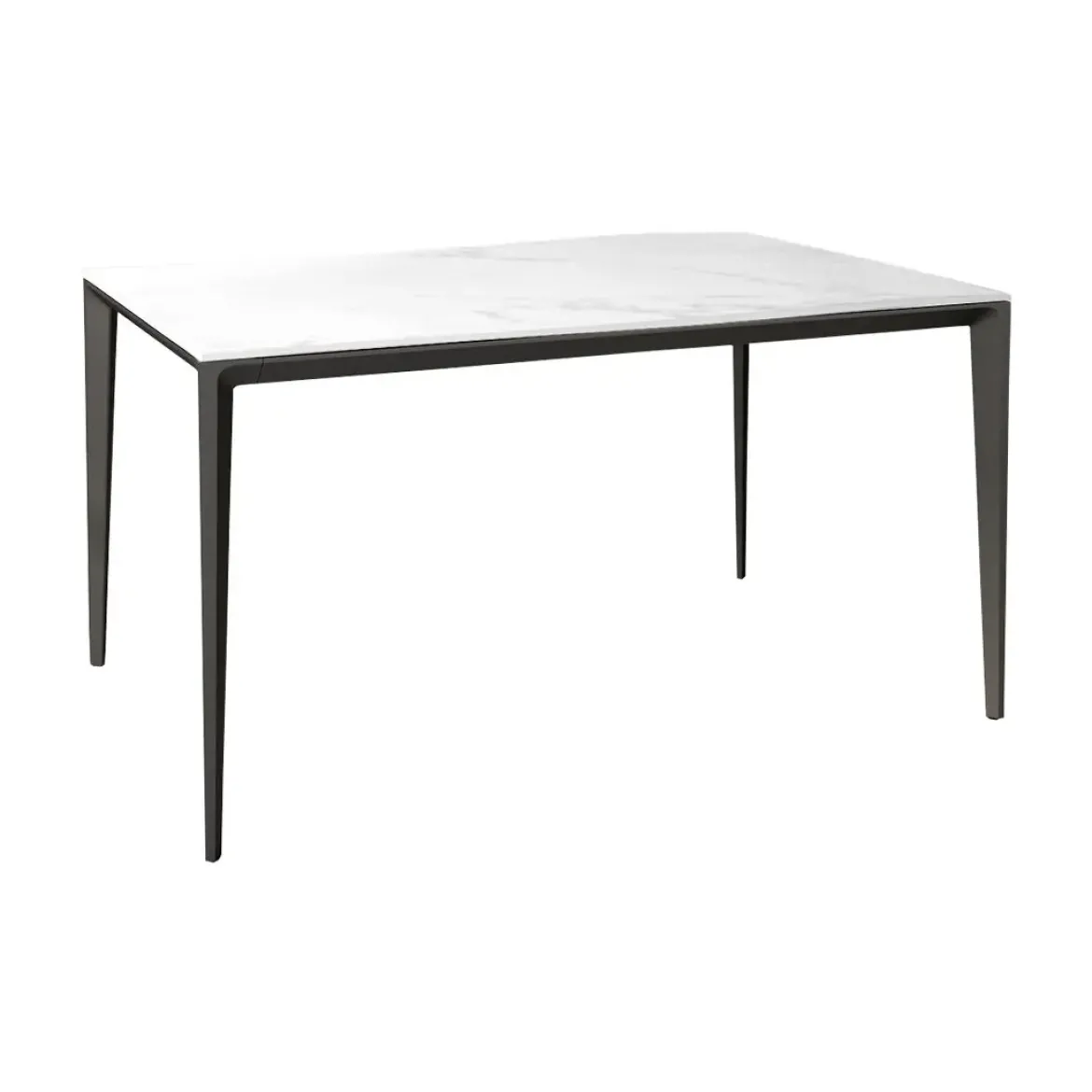 Mesa de Comedor Rectangular 180 cm Porcelánico y Metal Negro Cortés