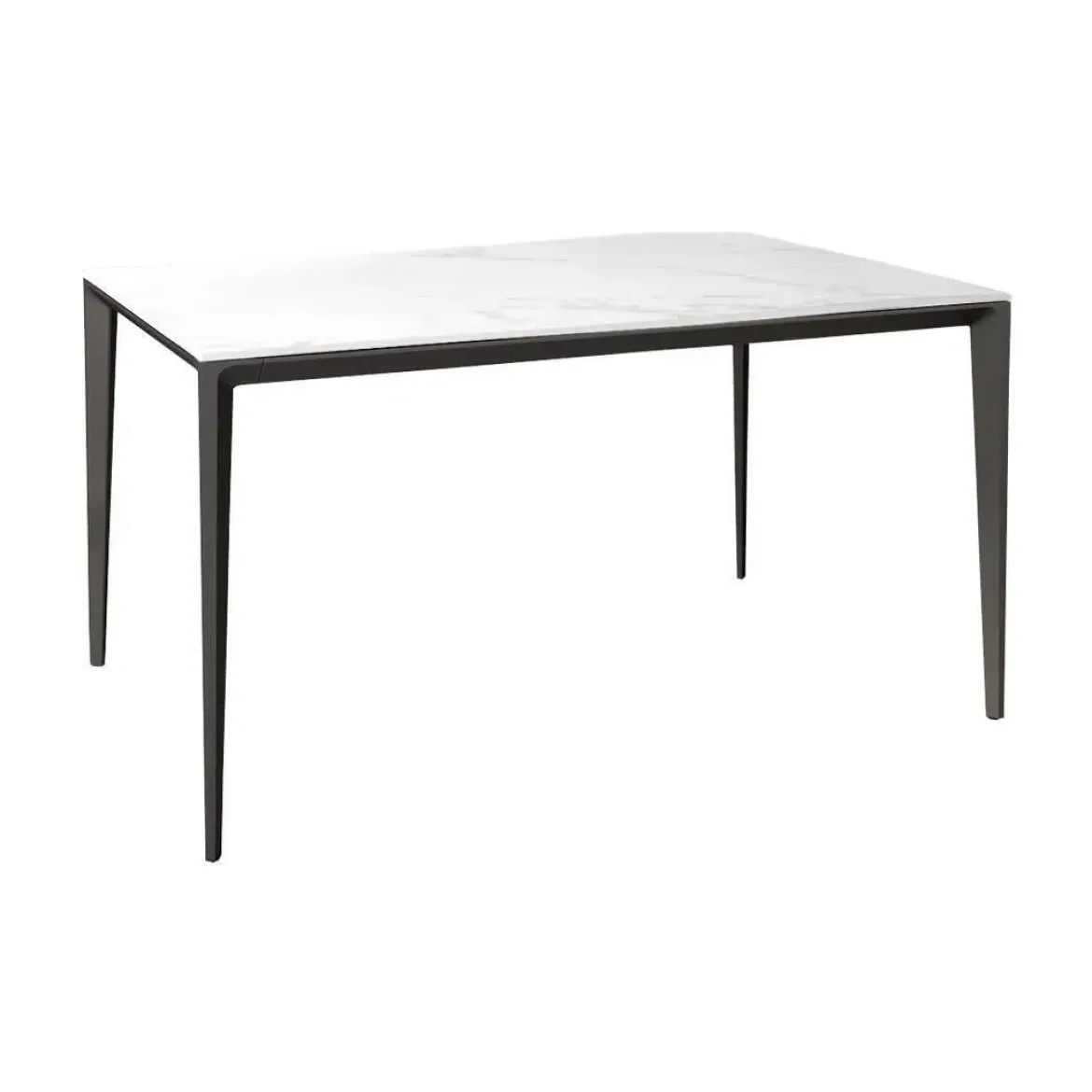 Mesa de Comedor Rectangular 180 cm Porcelánico y Metal Negro Cortés