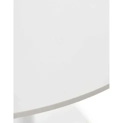 Mesa de Comedor Redonda 80 cm Blanca con Pie Central Metálico GABAR 11452