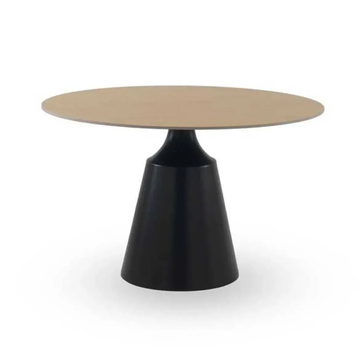 Mesa de Comedor Redonda 120 cm con Base Metal y Sobre Cerámico GABAR 11612