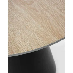 Mesa de Comedor Redonda 90 cm con Base Metal y Sobre Cerámico GABAR 11610