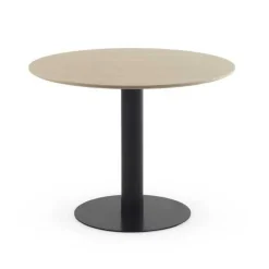 Mesa de Comedor Redonda 100 cm Fresno con Pie Central Metálico GABAR 11454