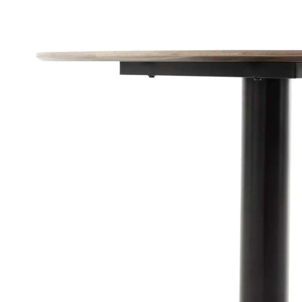 Mesa de Comedor Redonda 80 cm Fresno con Pie Central Metálico GABAR 11451