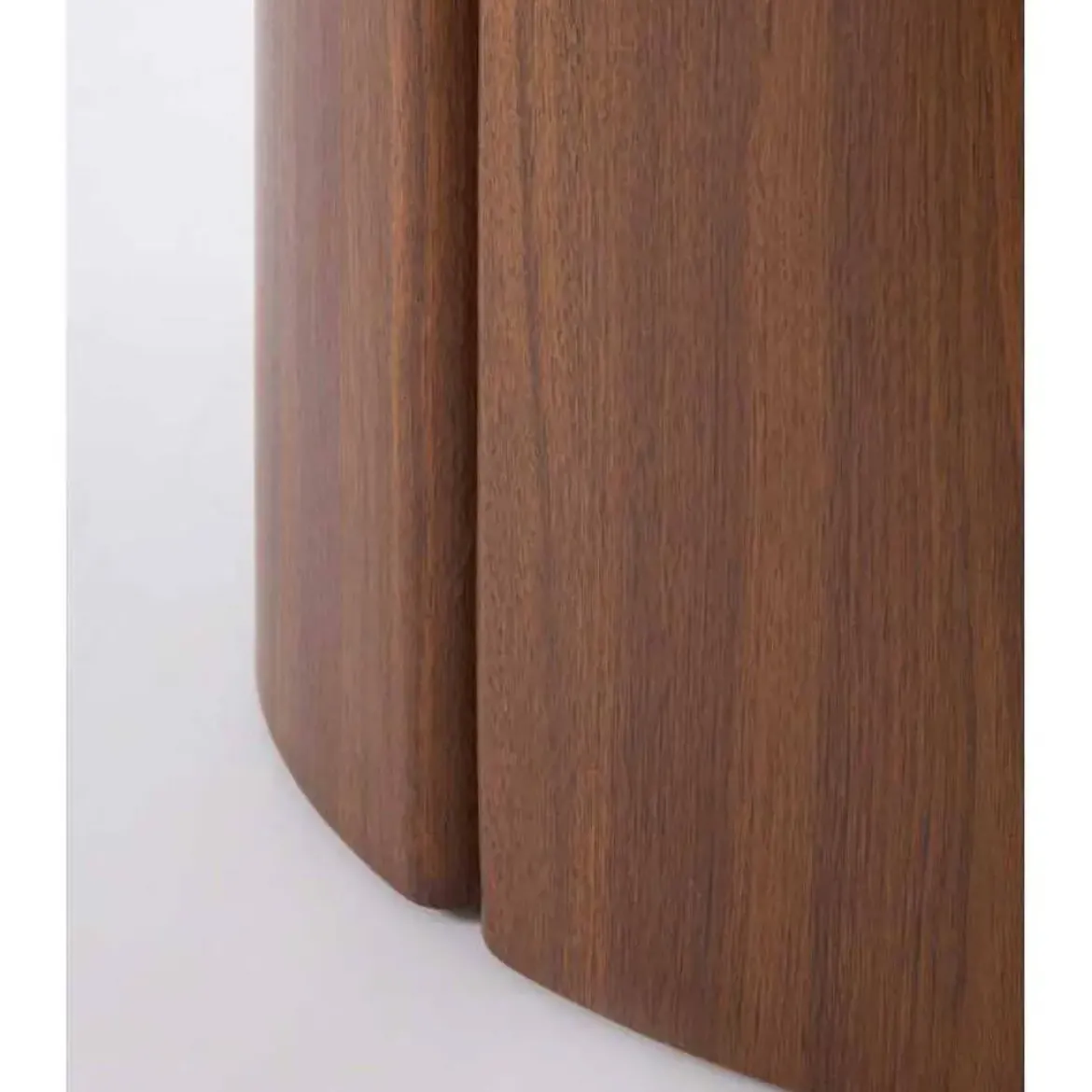 Mesa de Comedor Redonda 120 cm Nogal con Sobre Cerámico Mármol Gris GABAR 11607