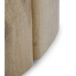 Mesa de Comedor Redonda 120 cm Roble con Sobre Cerámico Mármol Calacatta GABAR 11606