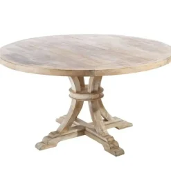 Mesa de Comedor Redonda con Efecto Decapé 94911