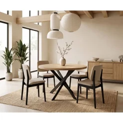 Mesa de Comedor Redonda con Patas de Metal NEXO