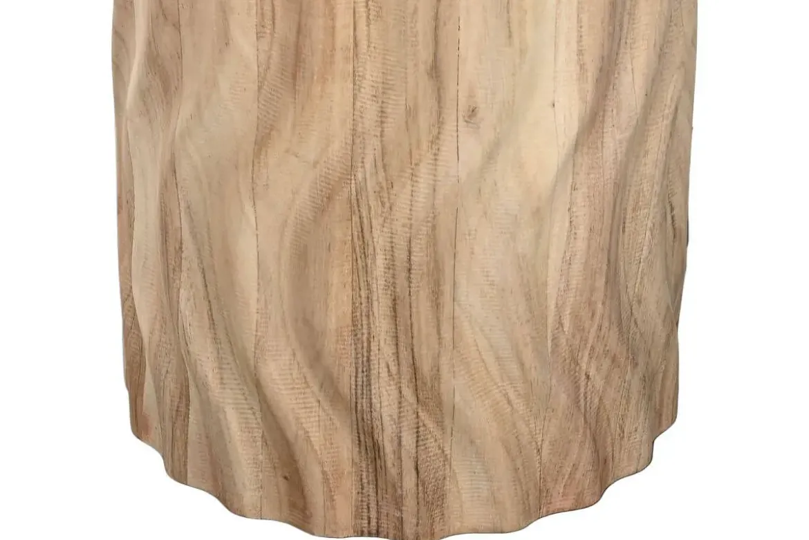 Mesa de Comedor Redonda de Acacia con Base de Metal MB-219462