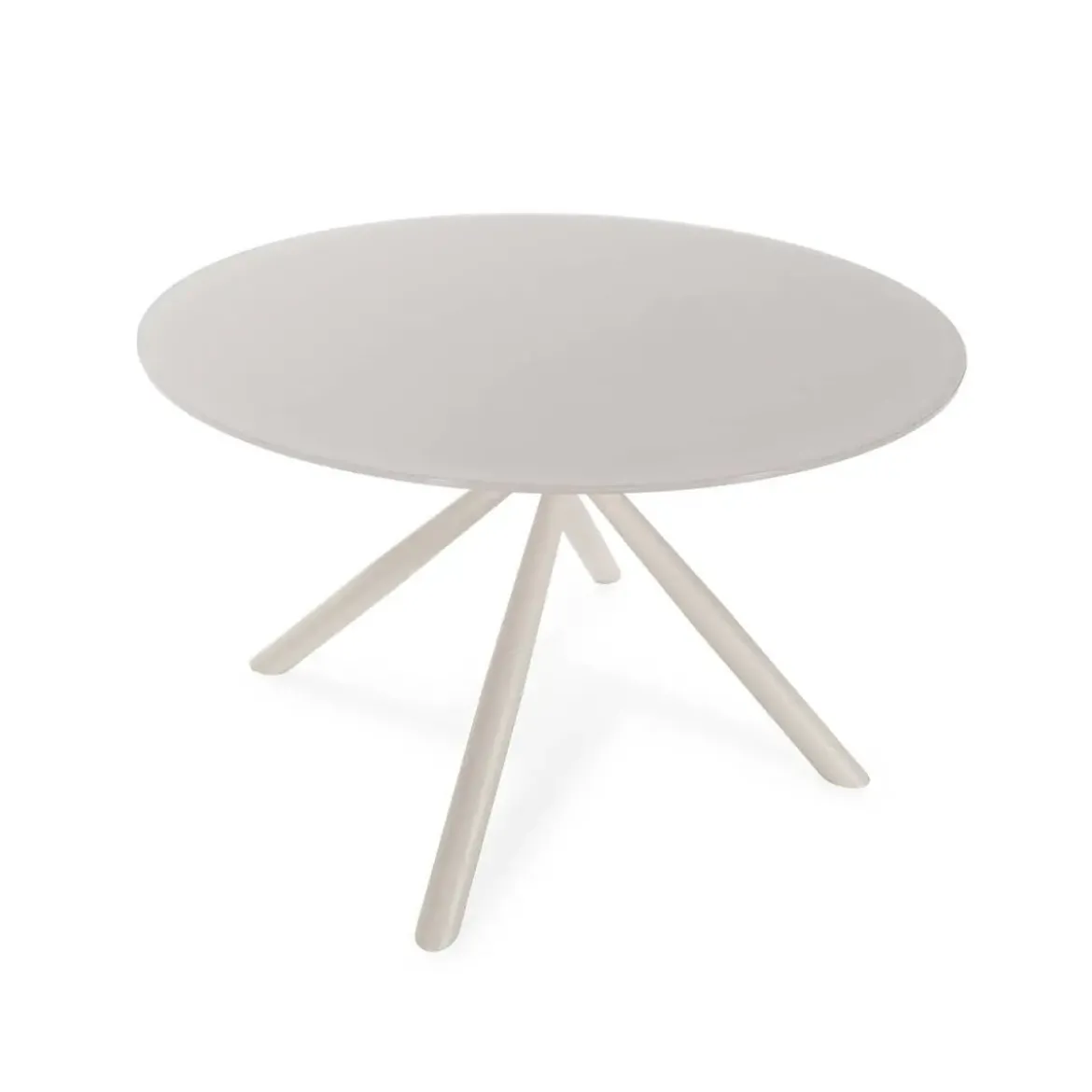 Mesa de Comedor Redonda de Cristal con Patas de Metal LEXA