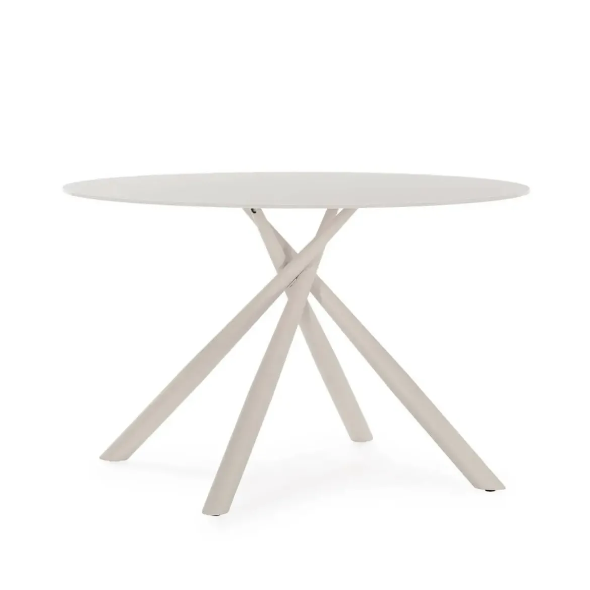 Mesa de Comedor Redonda de Cristal con Patas de Metal LEXA