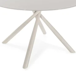 Mesa de Comedor Redonda de Cristal con Patas de Metal LEXA