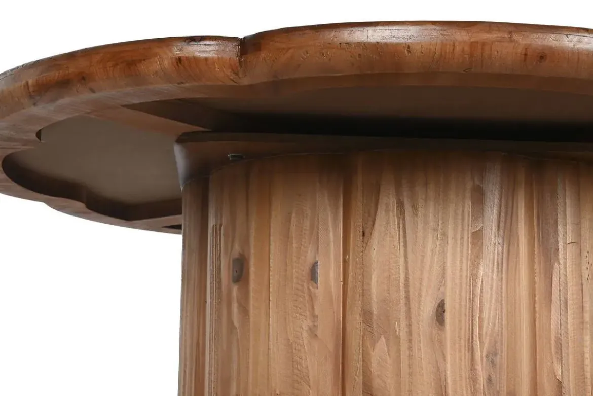 Mesa de Comedor Redonda de Madera Natural MB-211830