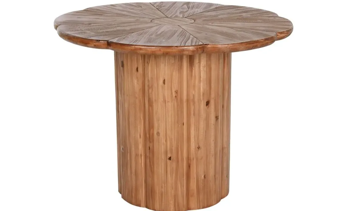 Mesa de Comedor Redonda de Madera Natural MB-211830