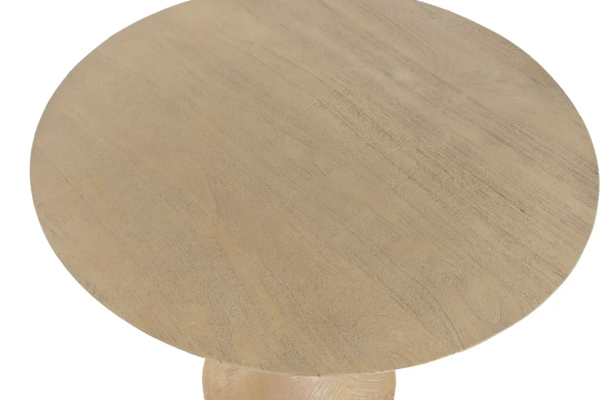 Mesa de Comedor Redonda de Madera de Mango MB-227261