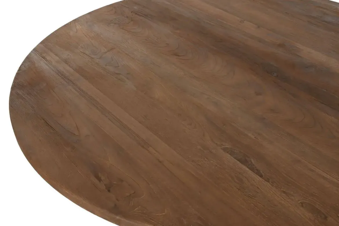 Mesa de Comedor Redonda de Teca Reciclada 140 cm MB-213885