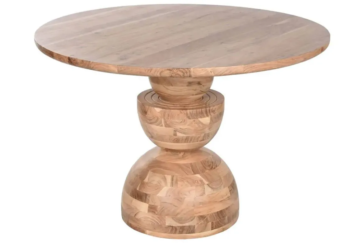 Mesa de Comedor Redonda en Madera Acacia MB-212658