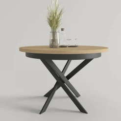 Mesa de Comedor Redonda Extensible Melamina Blanca M825