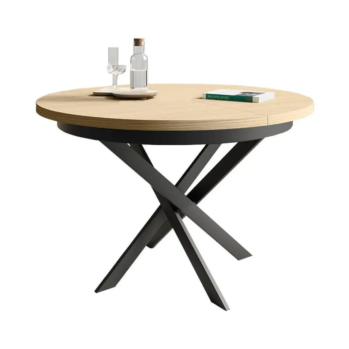 Mesa de Comedor Redonda Extensible Melamina Blanca M825