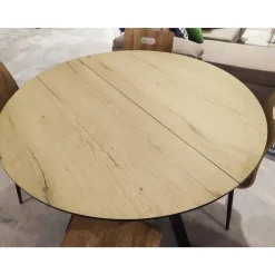 Mesa de Comedor Redonda Extensible 120 cm CANTÁBRICO