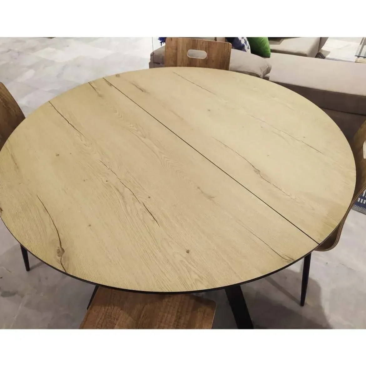 Mesa de Comedor Redonda Extensible 120 cm CANTÁBRICO