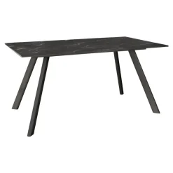 Mesa de Comedor 160x90cm con Estructura de Metal Negro OMAN