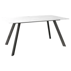 Mesa de Comedor 160x90cm con Estructura de Metal Negro OMAN
