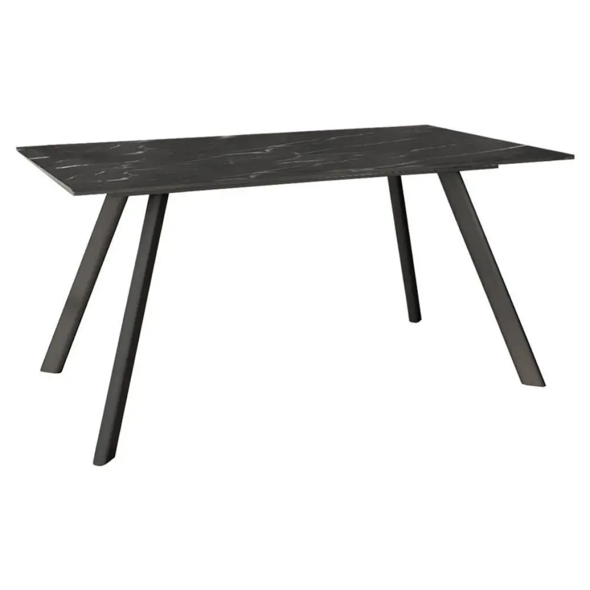 Mesa de Comedor 180x90cm con Estructura de Metal Negro OMAN