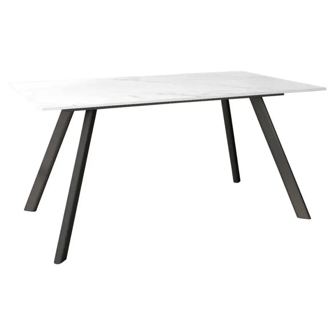 Mesa de Comedor 180x90cm con Estructura de Metal Negro OMAN