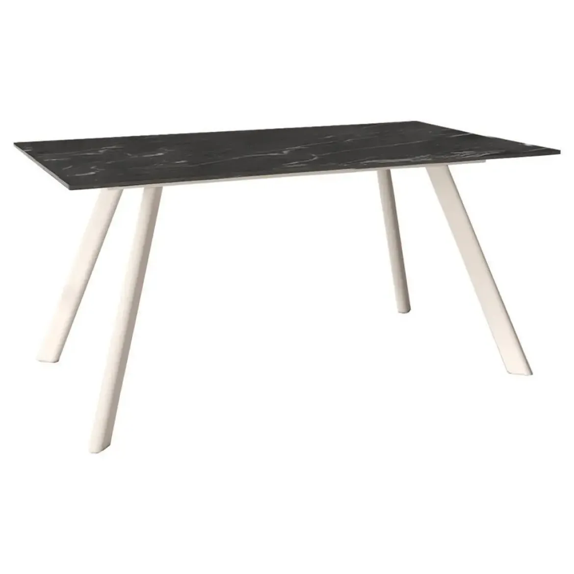 Mesa de Comedor 180x90cm con Estructura de Metal Marfil OMAN