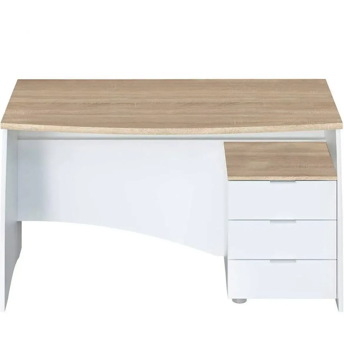 Mesa de Despacho con Tres Cajones en Blanco y Roble ESTIL 0F4625A