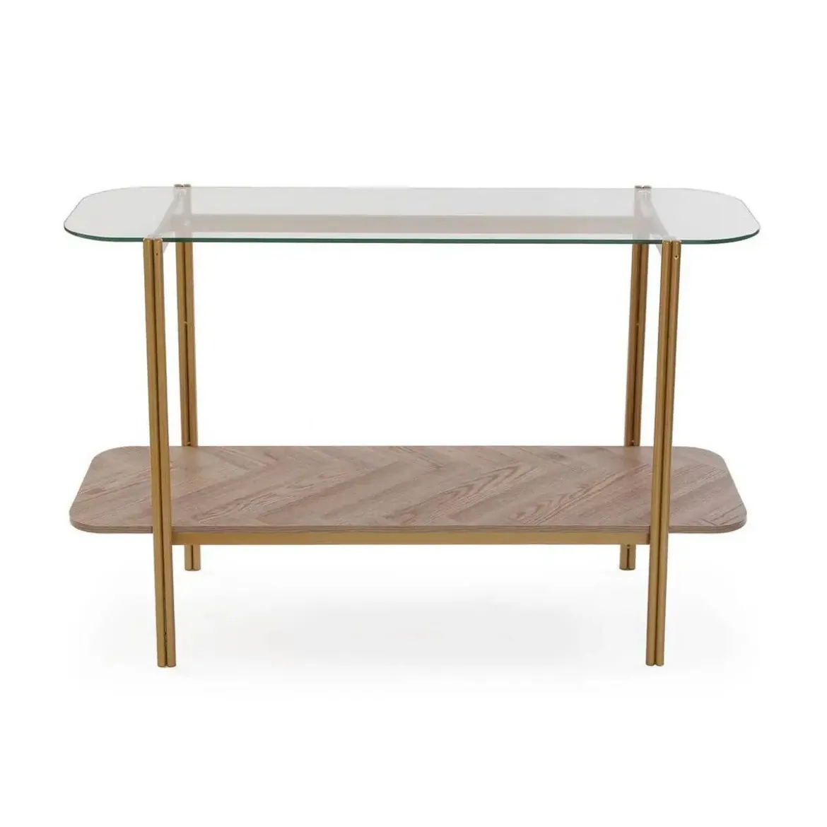 Mesa de Entrada Moderna con Cristal y Metal NIXO 120 cm