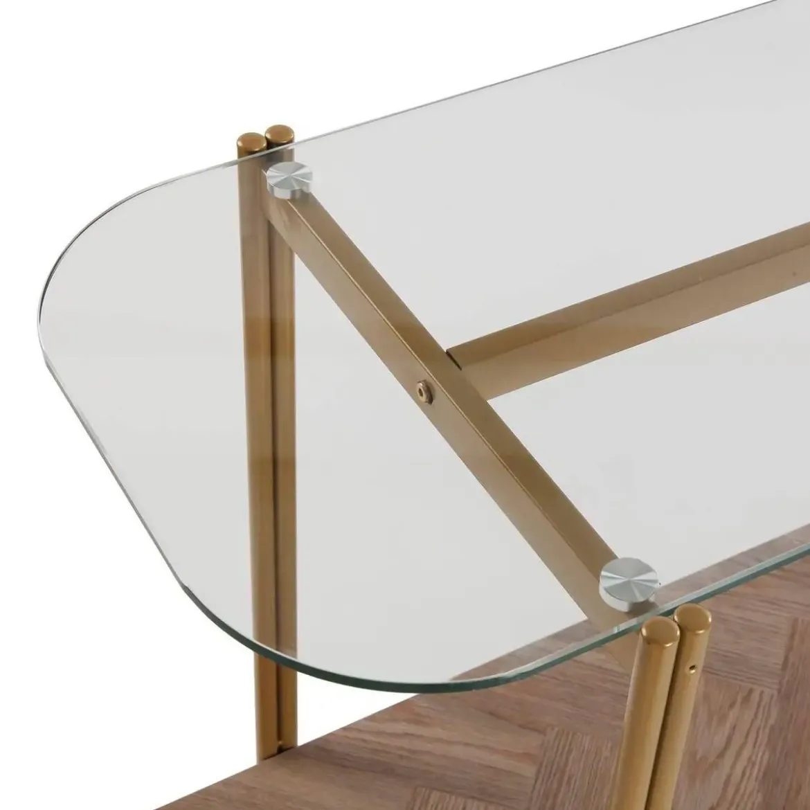 Mesa de Entrada Moderna con Cristal y Metal NIXO 120 cm