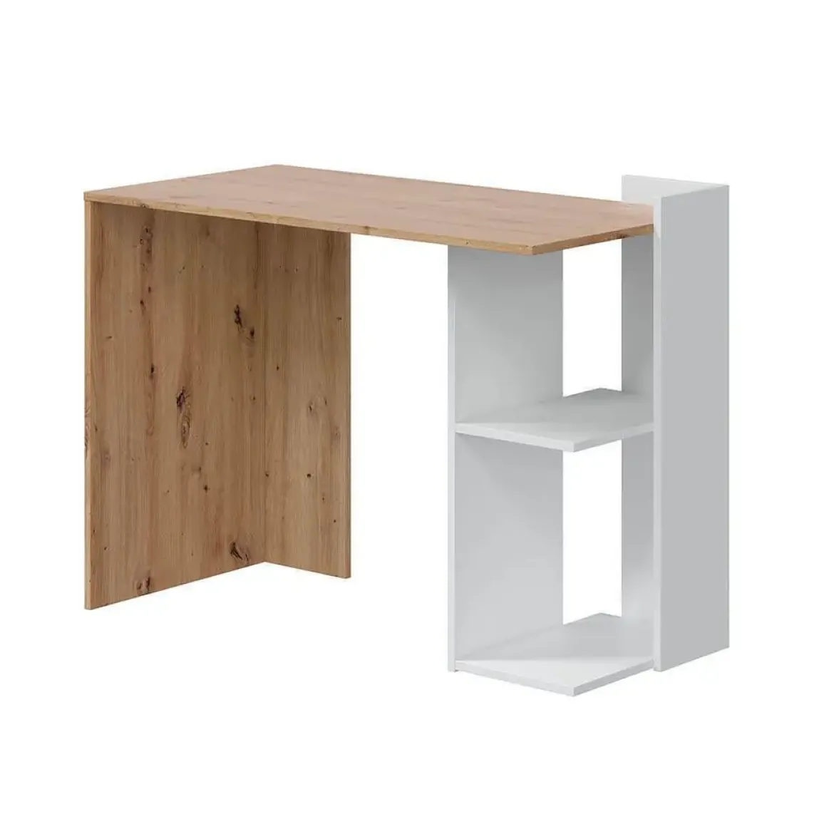 Mesa de escritorio Artik roble nodi y blanco 012317W