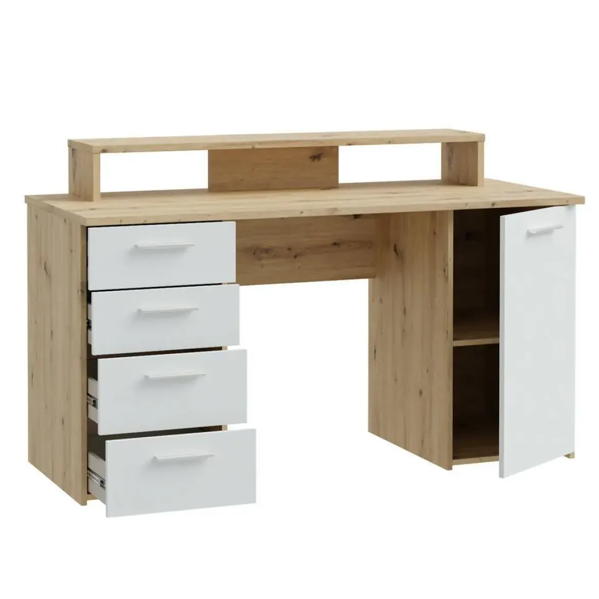 Mesa de Estudio con Almacenaje Artisan Blanco A74