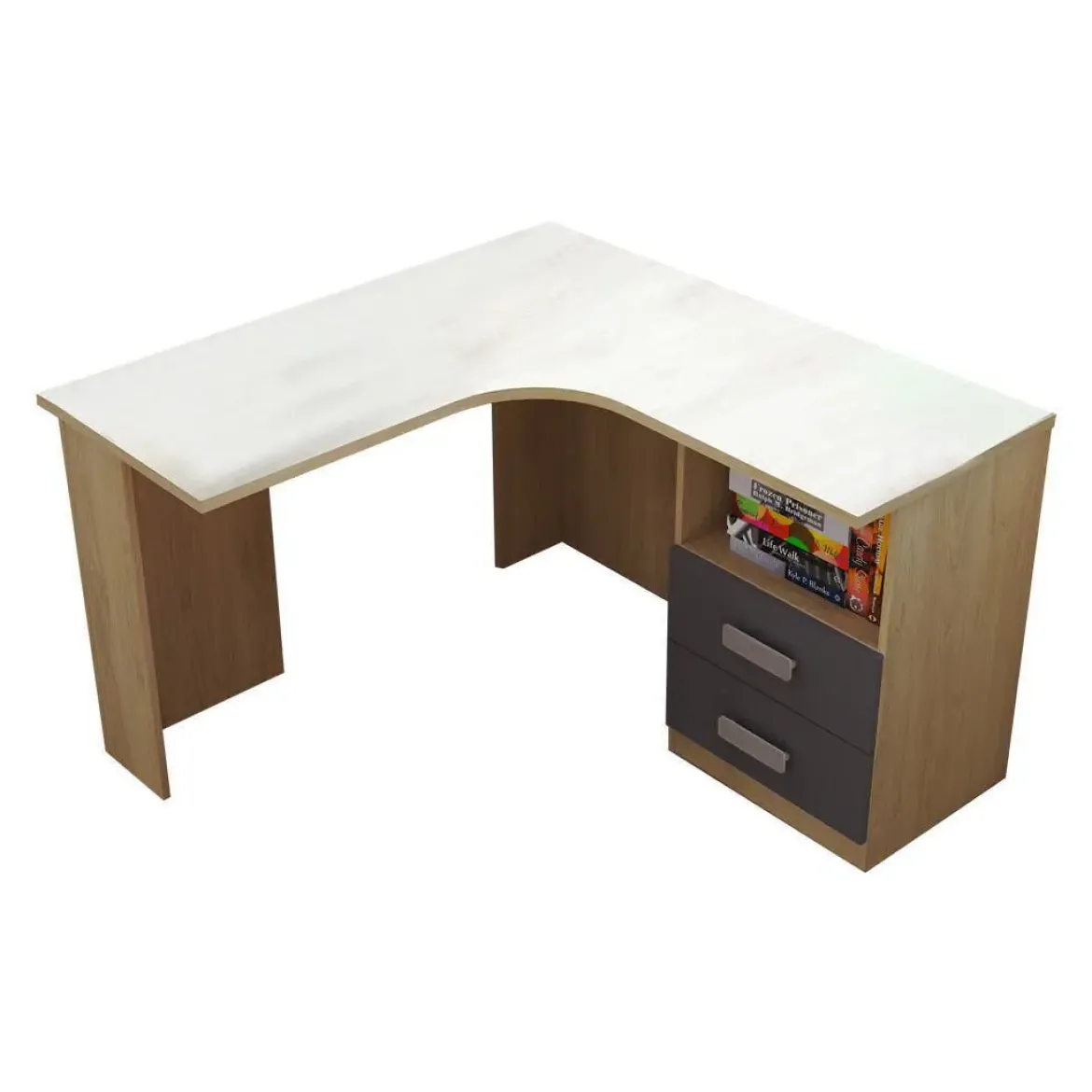 Mesa de Estudio de Rincón con Cajones en Puccini y Grafito DONALD