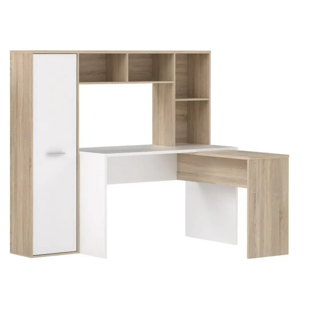 Mesa de Estudio Reversible Roble Sonoma y Blanco A5