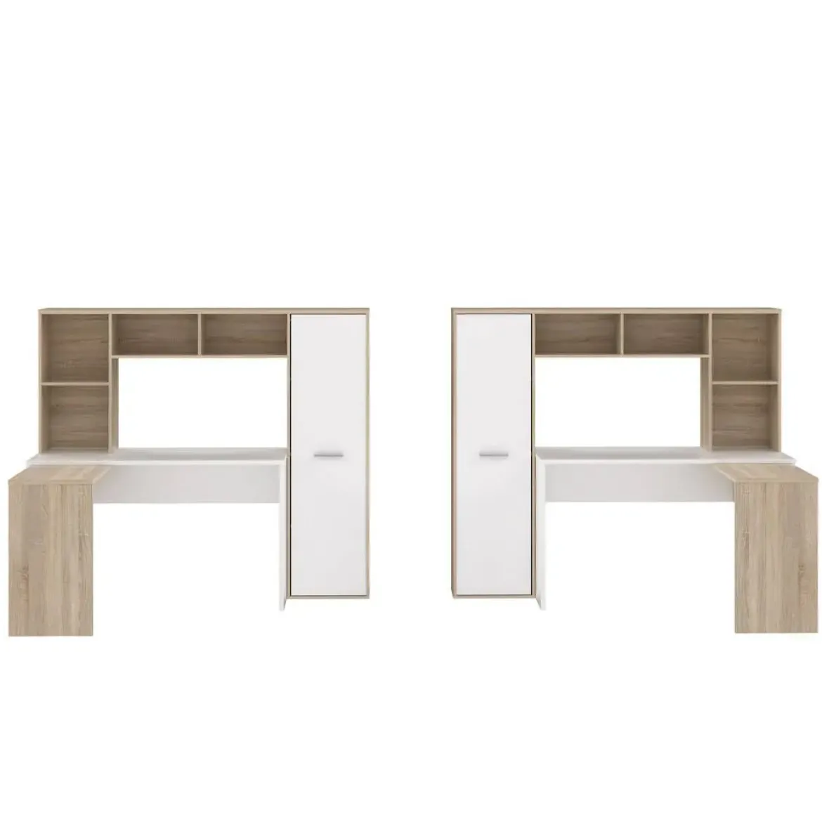 Mesa de Estudio Reversible Roble Sonoma y Blanco A5