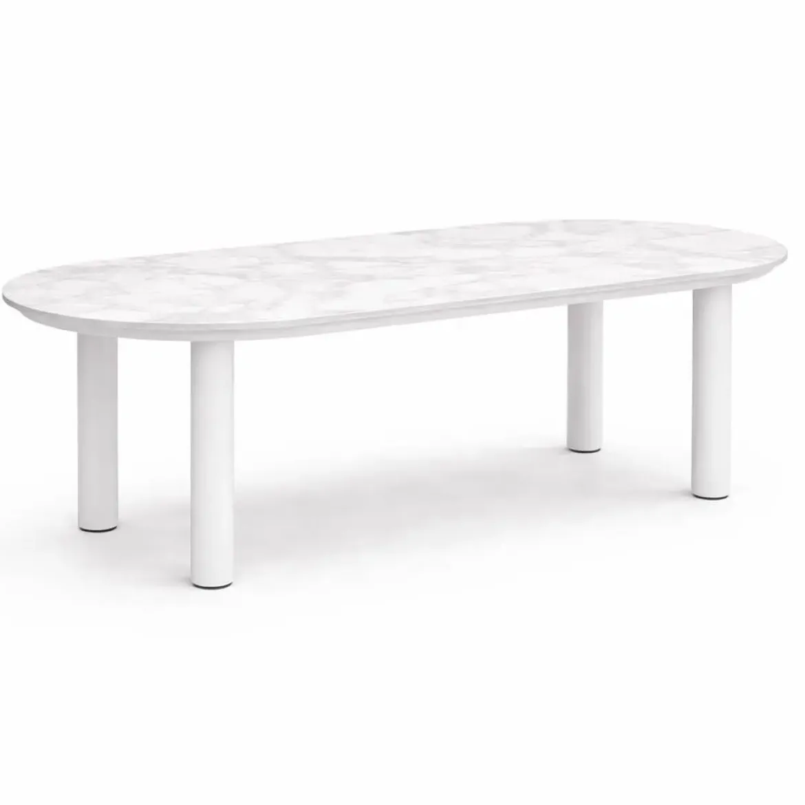 Mesa de Jardín Blanca 240 cm Aluminio Mármol ALGECIRAS