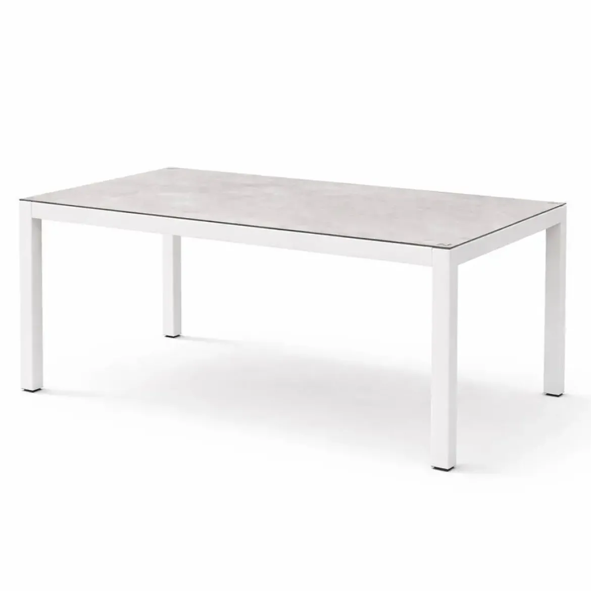 Mesa de Jardín Blanca de Aluminio y Cristal Cerámico RUMANIA