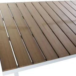 Mesa de Jardín de Aluminio Blanco y Resina de 200 cm MB-200825