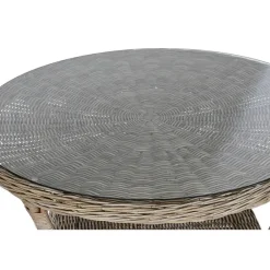 Mesa de Jardín de Ratán con Cristal Templado MB-213833