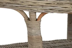 Mesa de Jardín de Ratán con Cristal Templado MB-213833