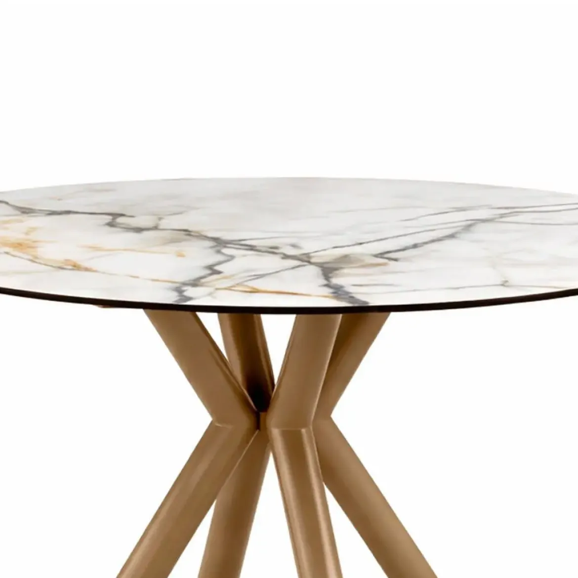 Mesa de Jardín Redonda en Aluminio Simil Madera PALAWAN