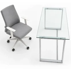 Mesa de Oficina de Cristal y Acero Inoxidable URBAN