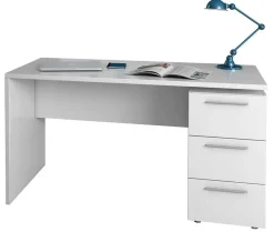Mesa de ordenador de melamina con 3 cajones Color Blanco Artik 004605A